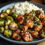 Air Fryer Sweet Chili Chicken and Brussels Sprouts