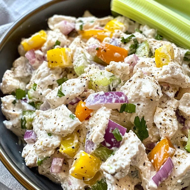 Cottage Cheese Chicken Salad with Banana Peppers