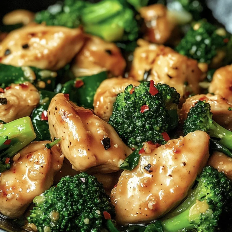 Garlic Chicken with Broccoli and Spinach