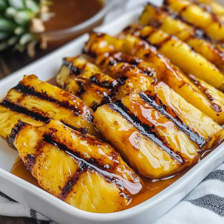 Grilled Pinapple with Cinnamon Honey Drizzle