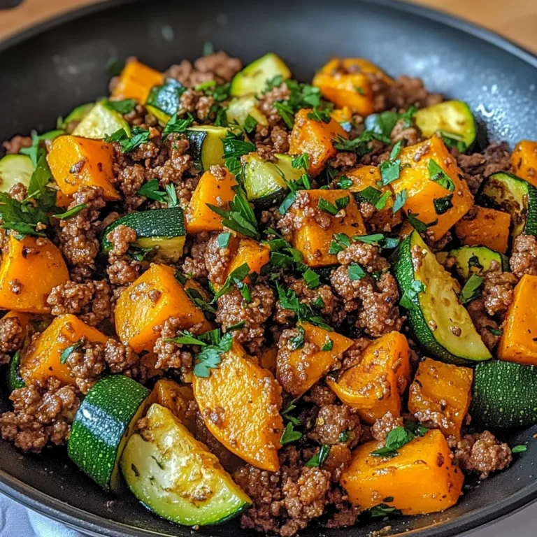 Ground Beef Zucchini Sweet Potato Skillet
