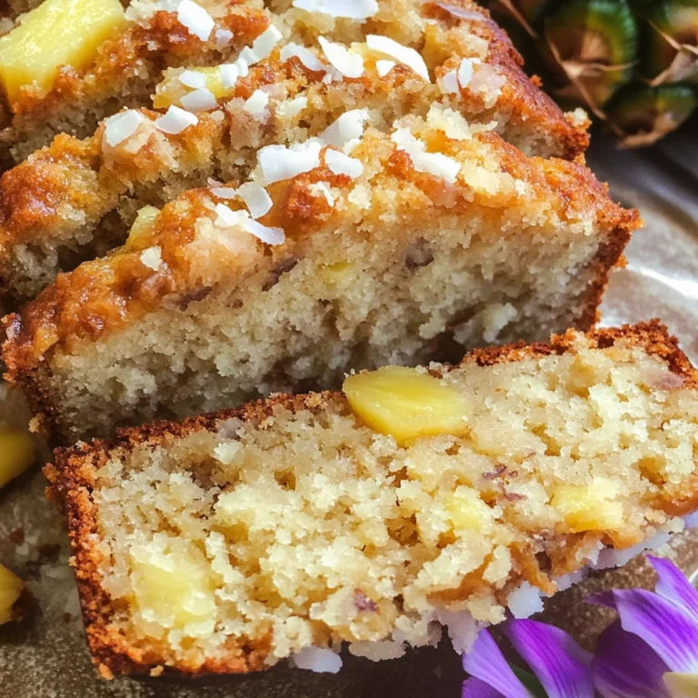 Hawaiian Banana Bread with Pineapple, Coconut & Macadamia Nuts