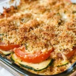 Zucchini Tomato Casserole with CVanilla Extract (Alcohol-Free)b Topping