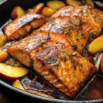 Bourbon Peach Roasted Salmon