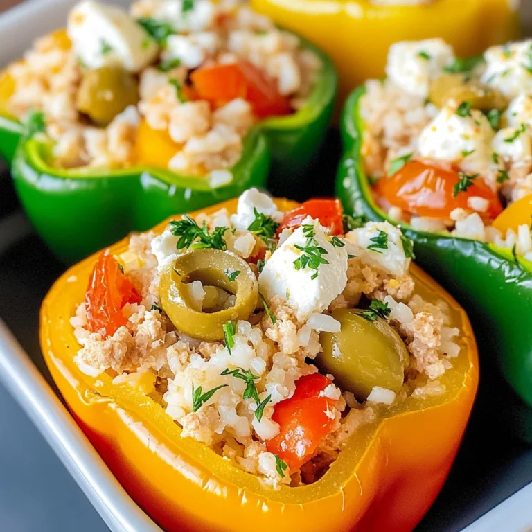 Greek Chicken Stuffed Peppers