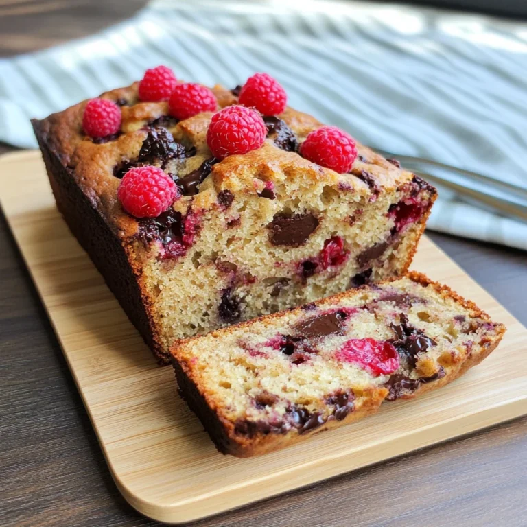 Raspberry Dark Chocolate Banana Bread