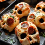 Cheesy Halloween Pizza Skulls