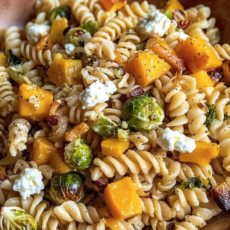 Fall Pasta Salad with Butternut Squash and Brussels