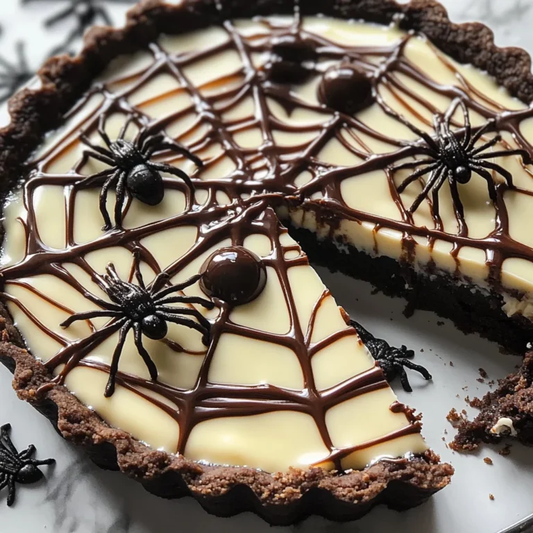 Halloween Chocolate Spiderweb Tart