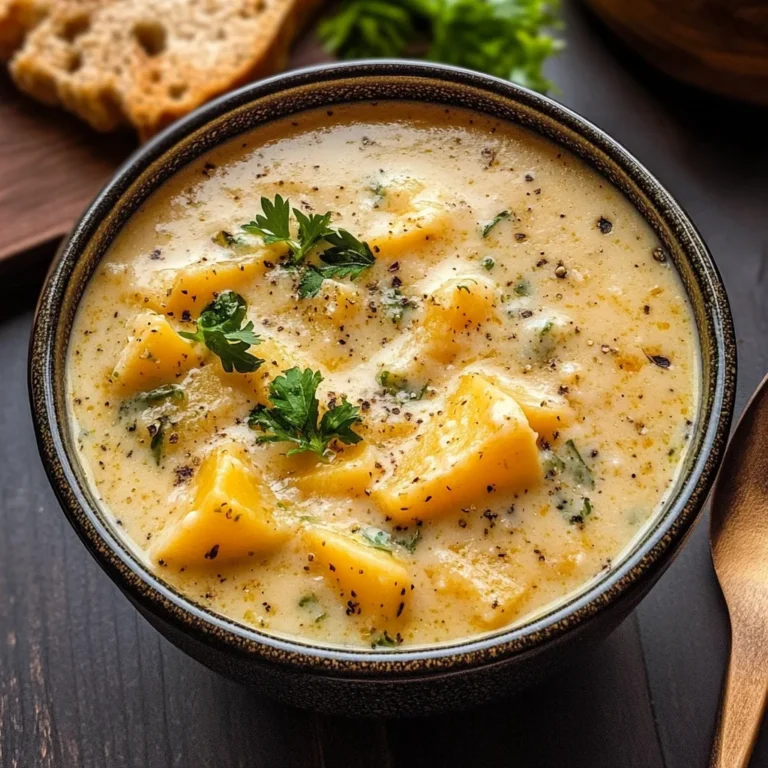 Hearty Cheddar Garlic Herb Potato Soup