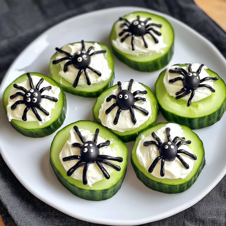 Keto Spider Cucumber Appetizer Bites