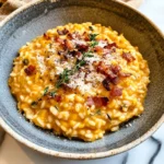 Pumpkin Risotto with Turkey Bacon & Parmesan