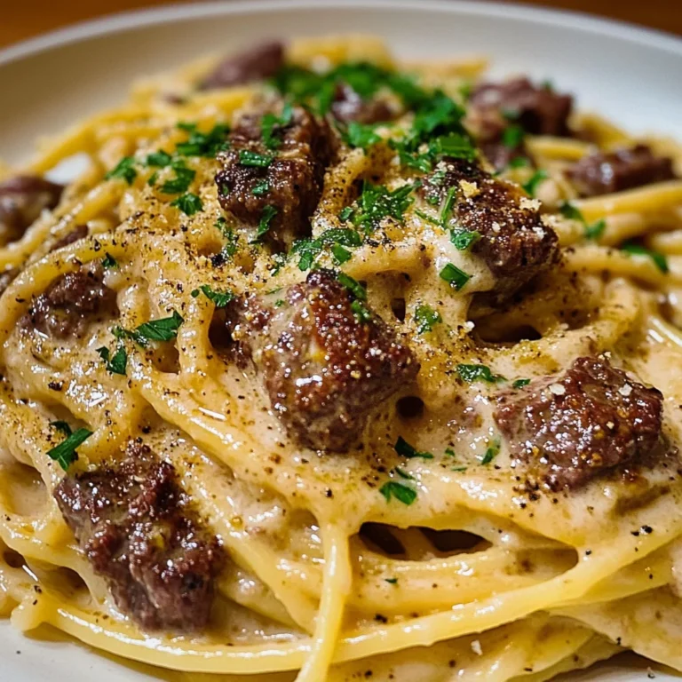 Cajun Beef Spaghetti in Creamy Three-Cheese Parmesan Sauce
