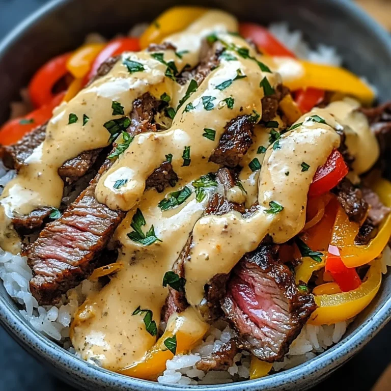 High Protein Philly Cheesesteak Rice Bowls