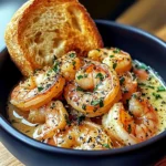 Shrimp Scampi Bowls with Garlic Bread